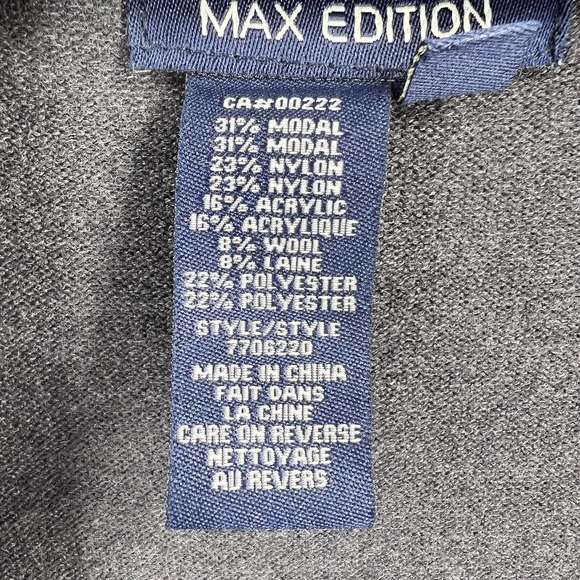 Max Edition Grey Open Front Cardigan Size Large - Picture 4 of 4
